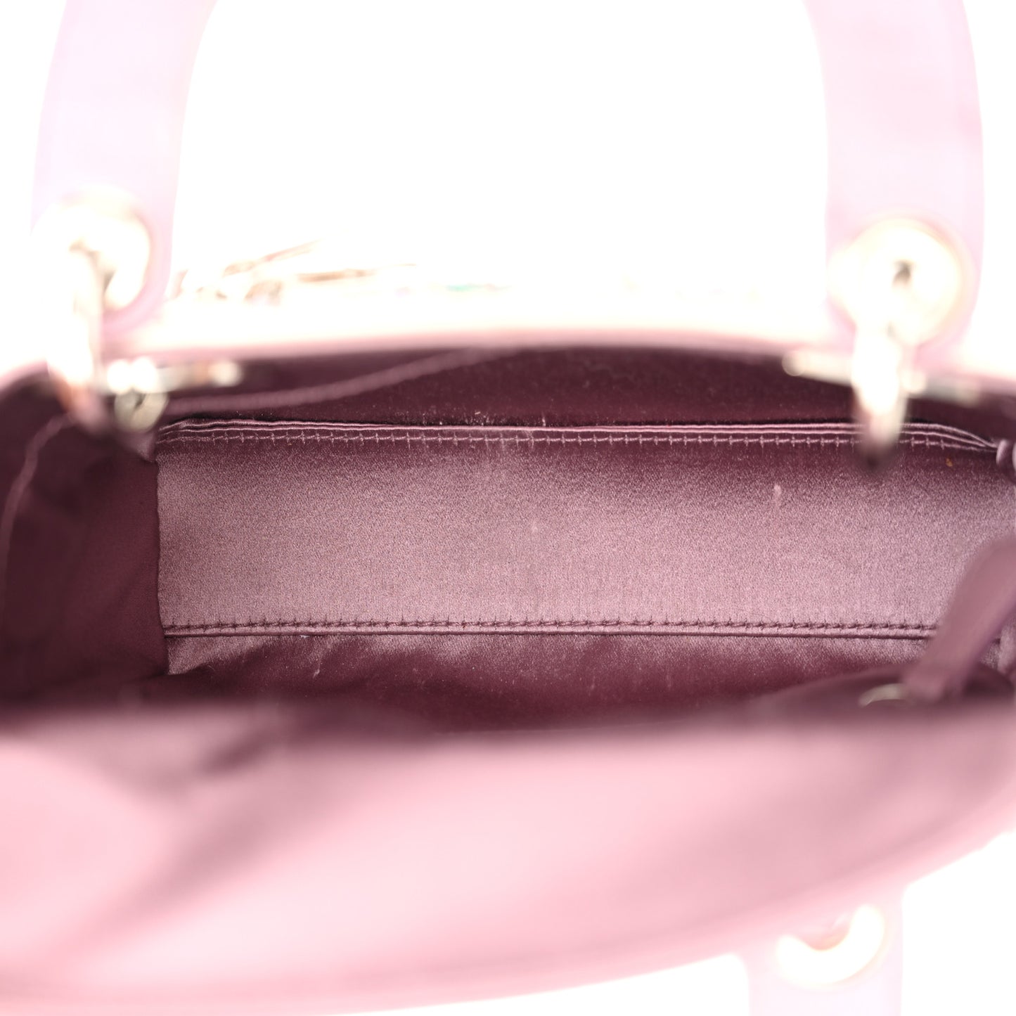 Satin Embroidered Beaded Mini Lady Dior Pink Multicolor