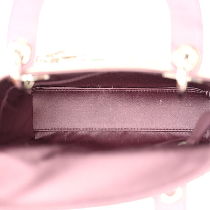Christian Dior Satin Embroidered Beaded Mini Lady Dior Pink Multicolor 4 of 13