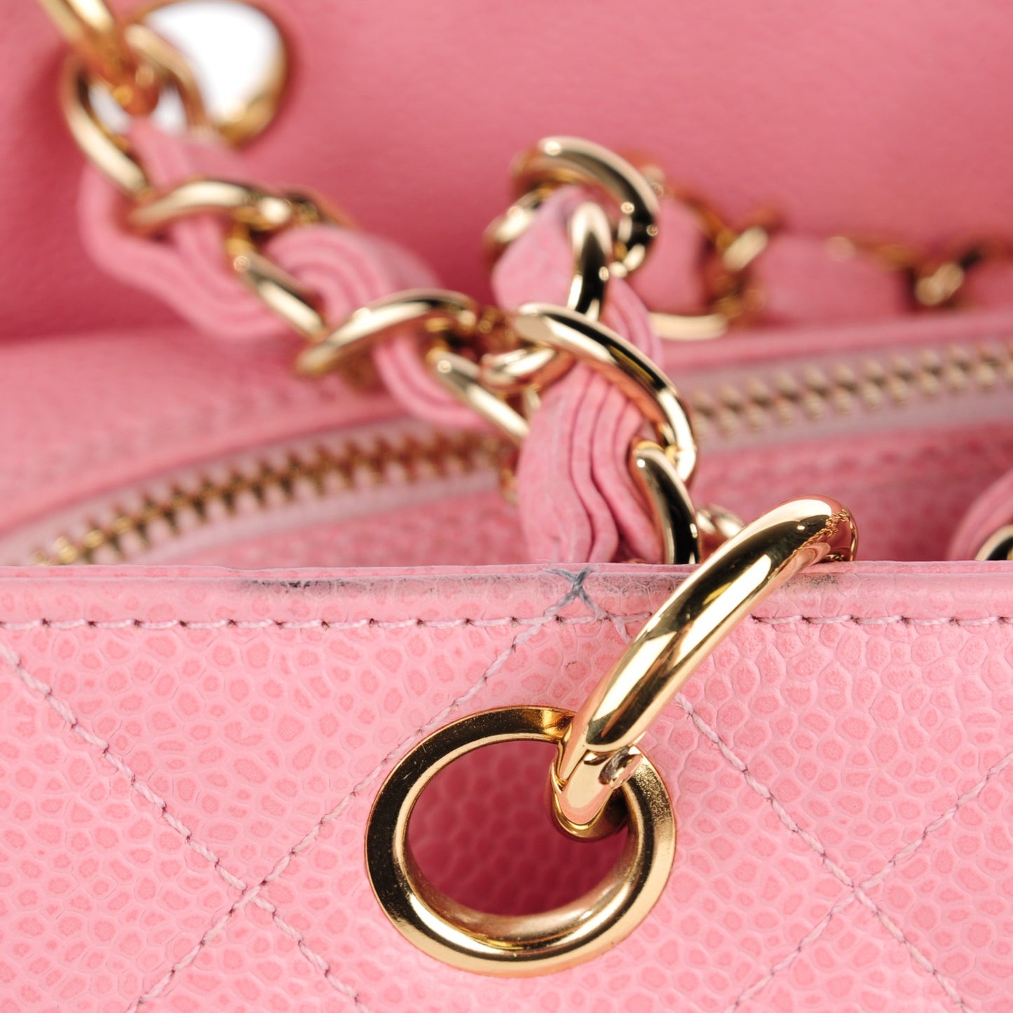 Caviar Quilted Petit Timeless Shopping Tote PTT Pink