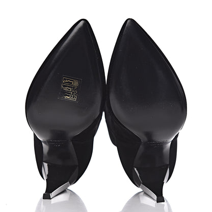 Saint Laurent Velvet Freja 105 Ankle Booties 37 Black 5 of 8