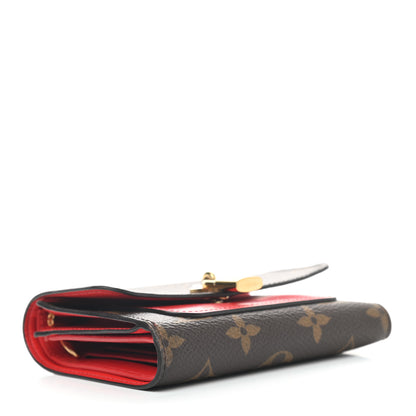 Louis Vuitton Monogram Flower Lock Compact Wallet Coquelicot 3 of 6