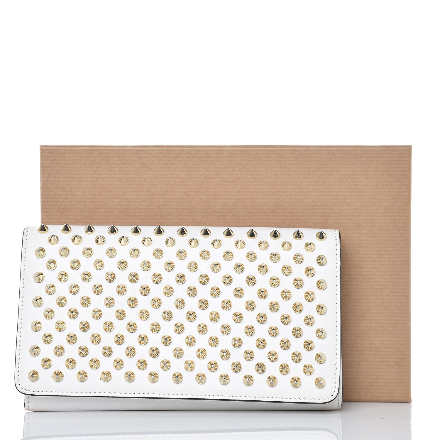 Christian Louboutin Calfskin Macaron Spiked Flap Wallet White 15 of 15