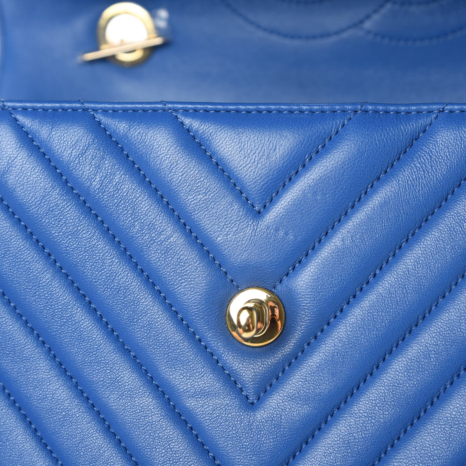 Chanel Lambskin Chevron Quilted Medium Trendy CC Dual Handle Flap Bag Blue 12 of 13