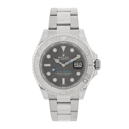 Rolex Stainless Steel Platinum 40mm Oyster Perpetual Date Yacht-Master Watch Slate 116622 1 of 5