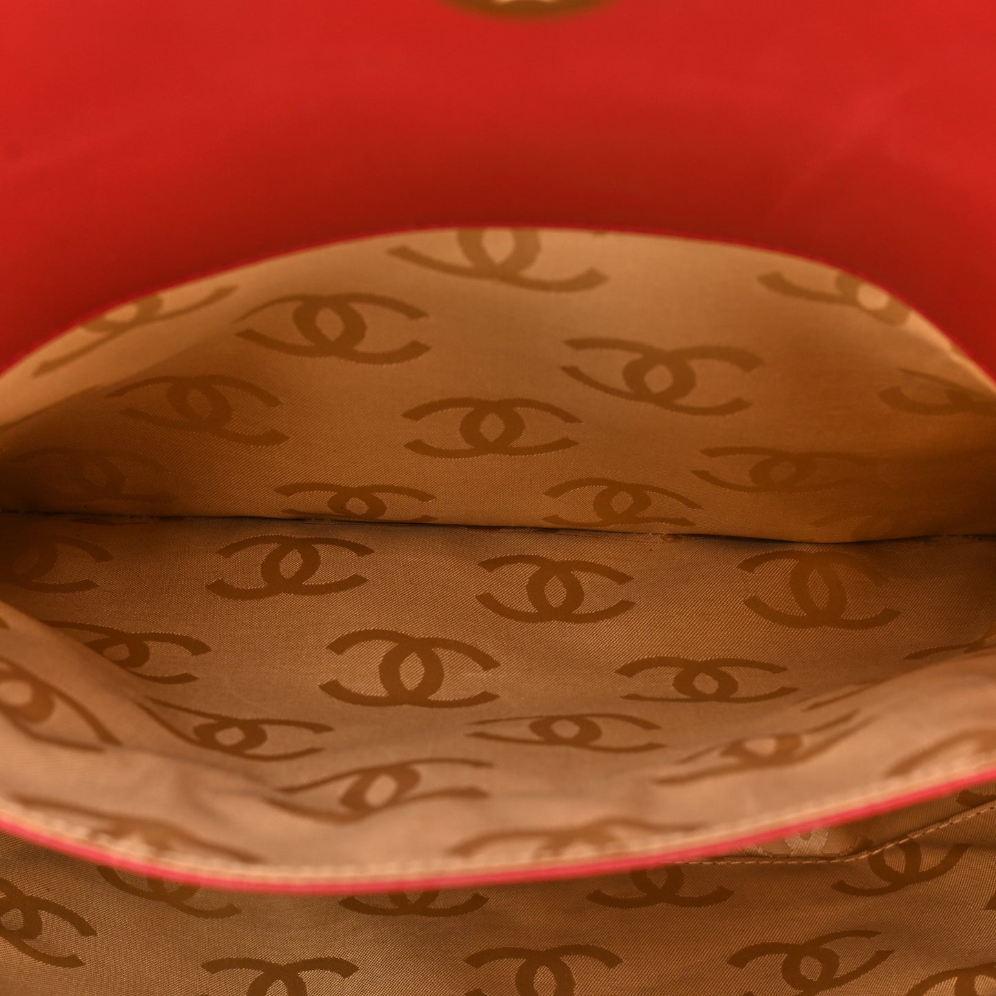 Calfskin CC Stitched Tote Red