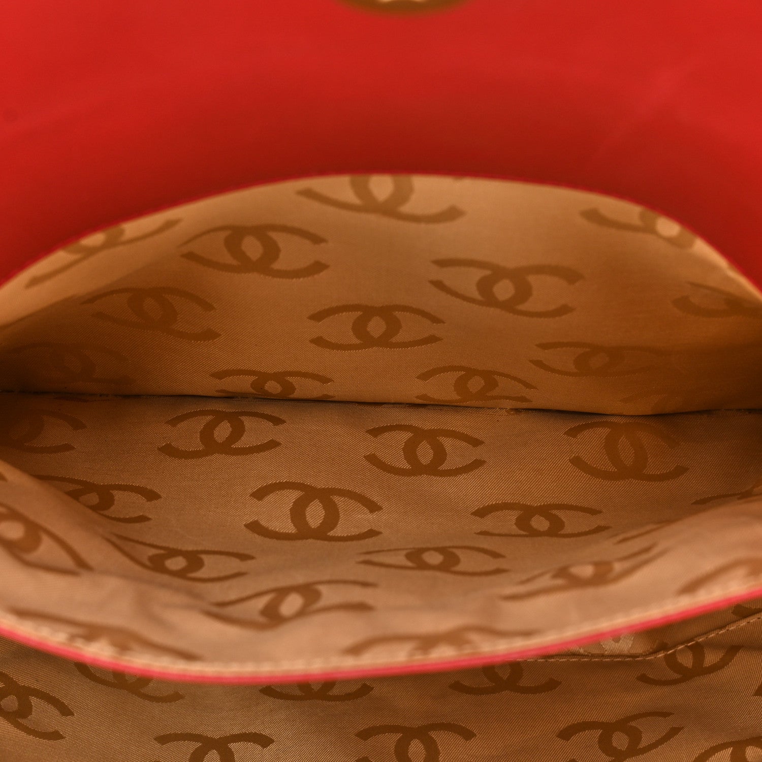Chanel Calfskin CC Stitched Tote Red 5 of 20