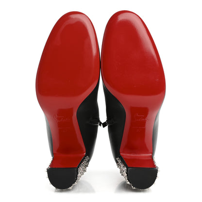 Christian Louboutin Smooth Calfskin Suzi Folk 85 Ankle Boots 37 Black 6 of 10