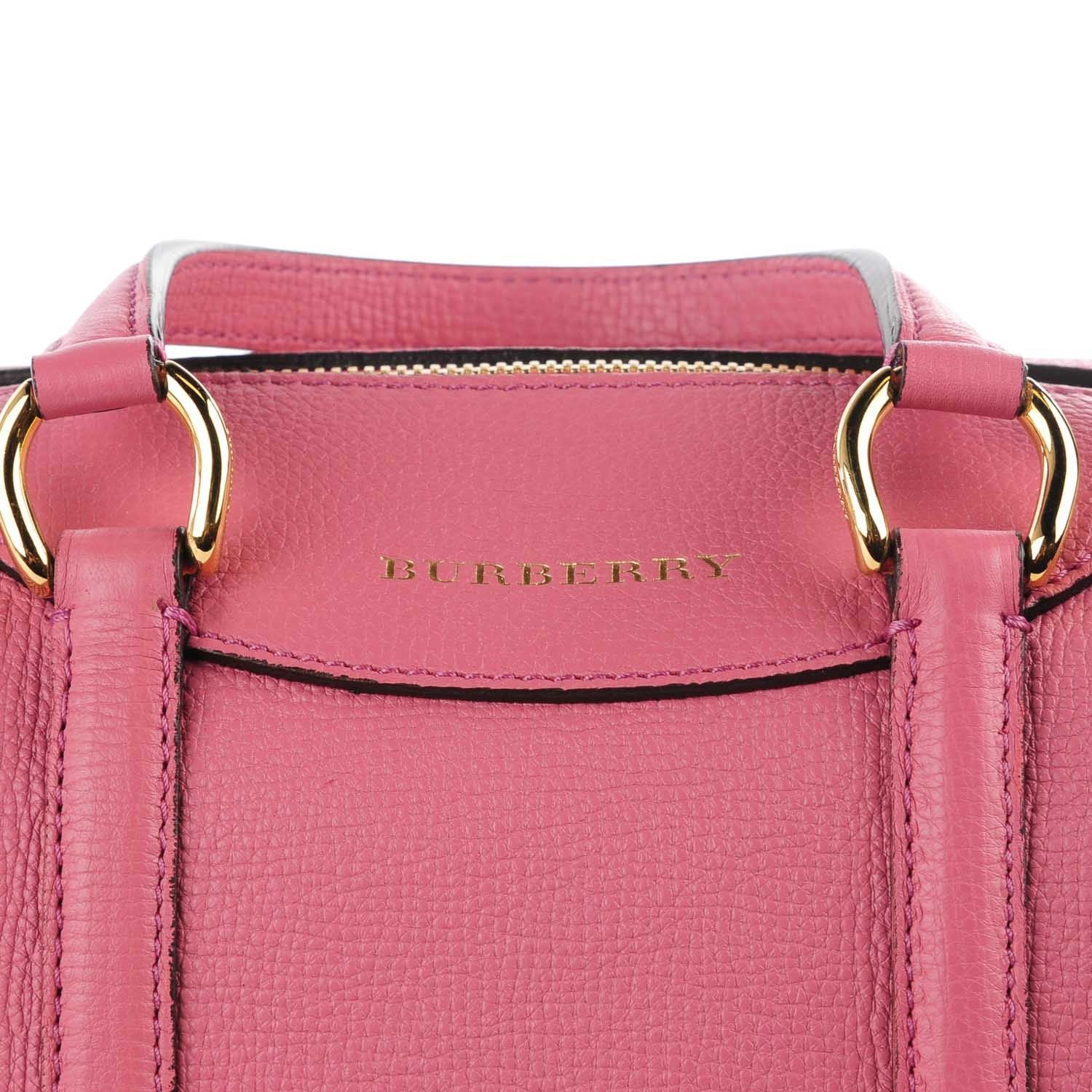 Burberry Derby Calfskin Small Alchester Bowling Bag Mauve Pink 7 of 10