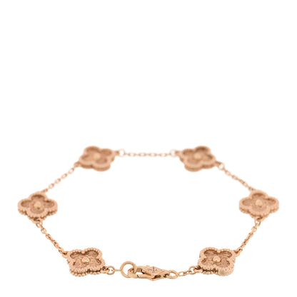 Van Cleef & Arpels 18K Rose Gold 6 Motifs Sweet Alhambra Bracelet 2 of 4