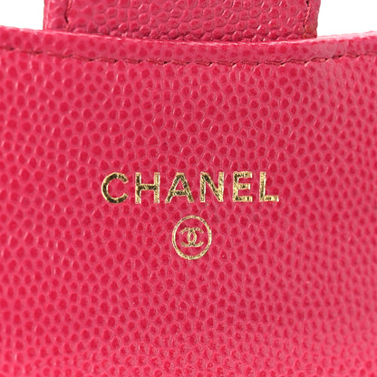 Chanel Caviar Quilted Flap Card Holder Wallet Dark Pink 7 of 12