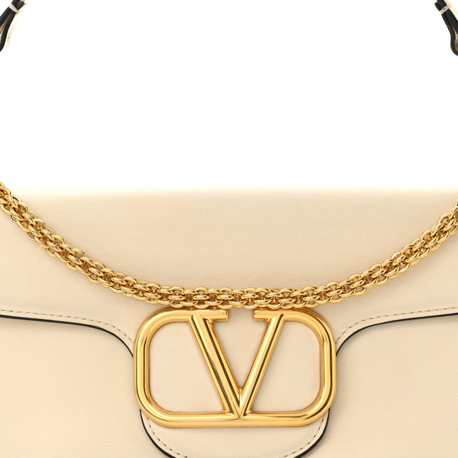 Valentino Garavani Calfskin Vlogo Loco Shoulder Bag Light Ivory 8 of 10