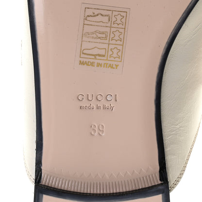Gucci Goatskin Bee Star Embroidered Womens Princetown Slippers 39 Mystic White 13 of 16