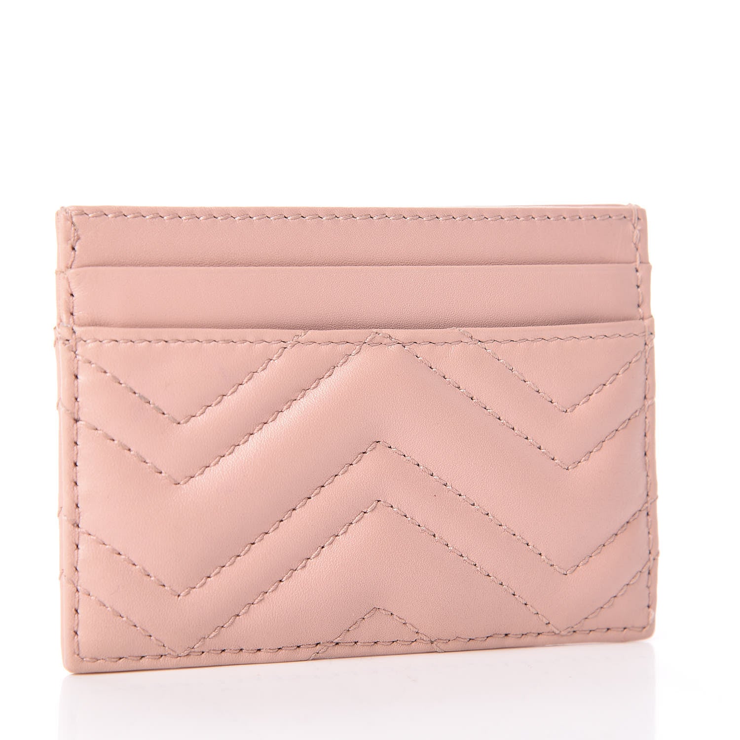 Gucci Calfskin Matelasse GG Marmont Card Holder Perfect Pink 3 of 6