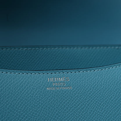 Hermes Epsom Enamel Constance 24 Bleu Du Nord Rouge 6 of 13