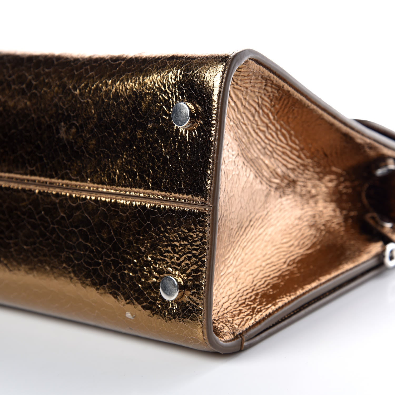 Christian Dior Metallic Calfskin Medium Diorever Flap Bronze 6 of 9