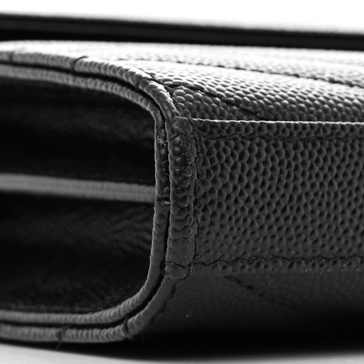 Grain De Poudre Matelasse Chevron Monogram Chain Wallet Black