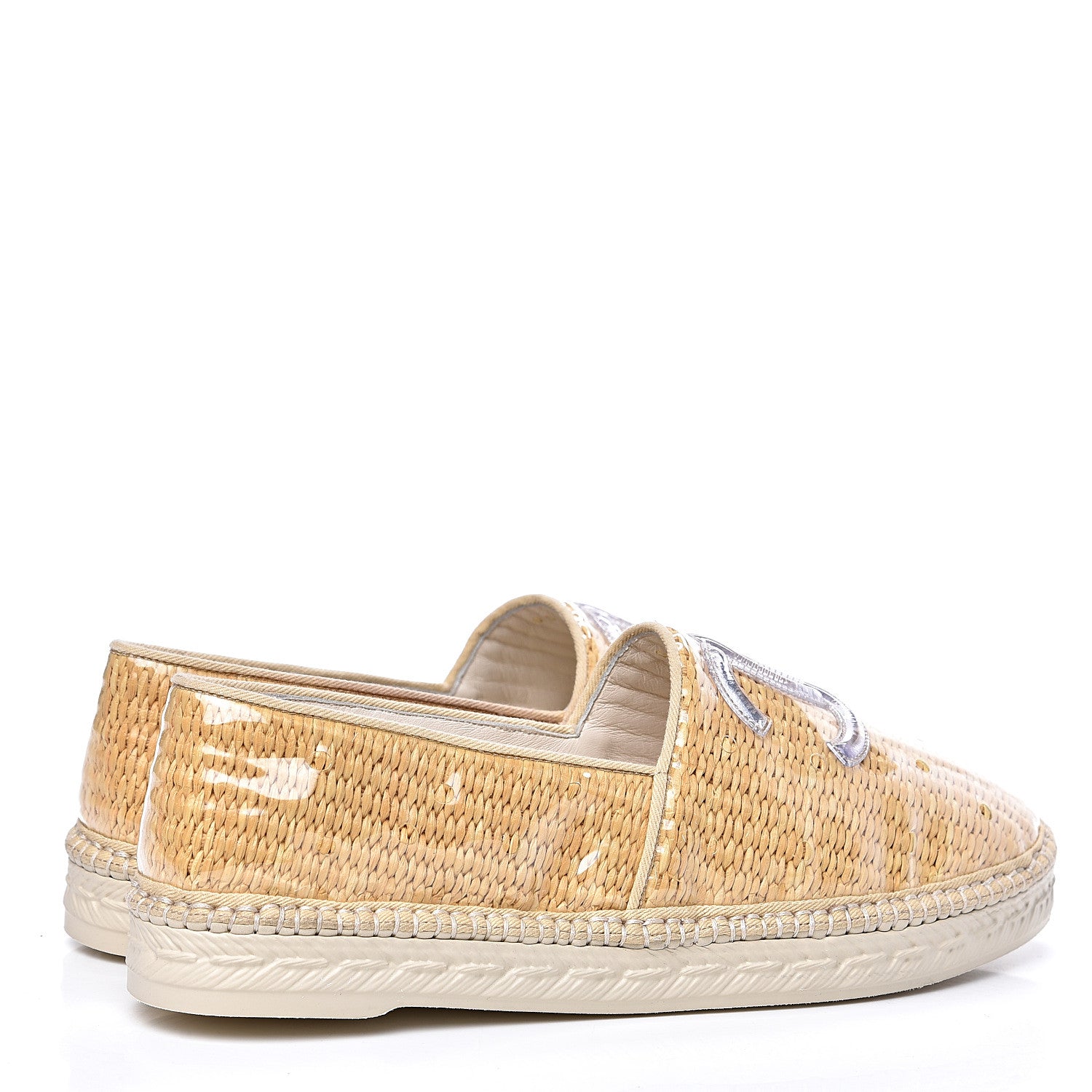 Chanel PVC Raffia CC Espadrilles 41 Beige 4 of 10