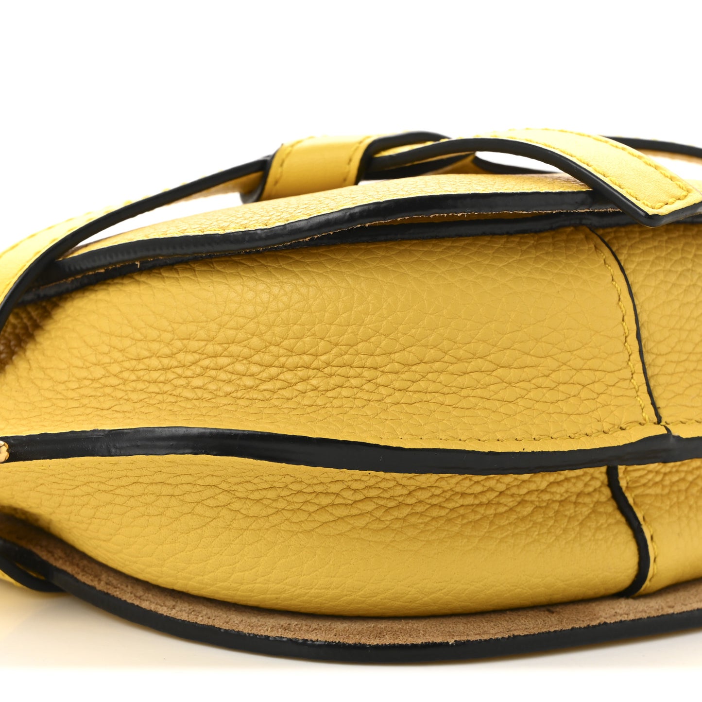 Grained Calfskin Small Gate Crossbody Bag Yellow