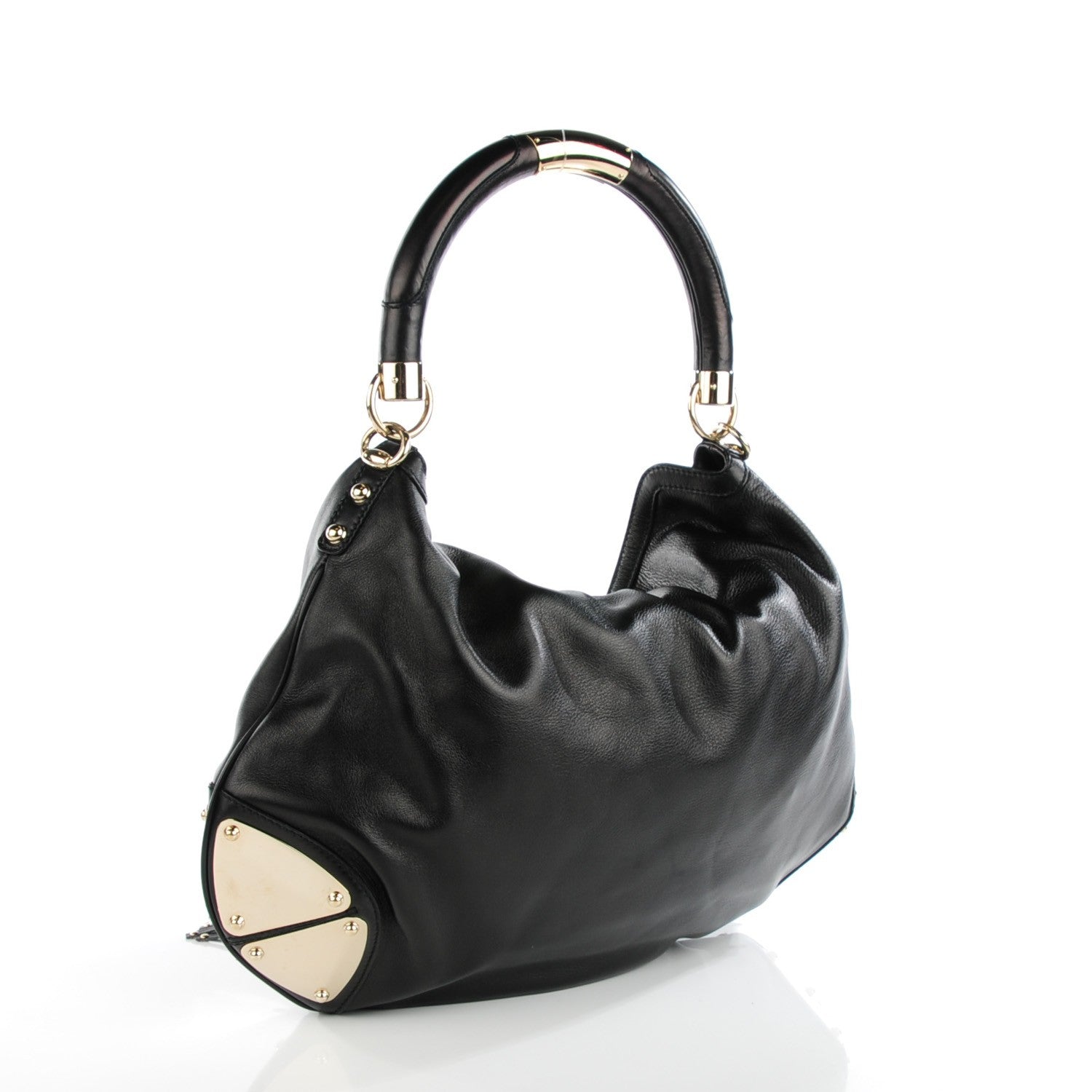 Gucci Calfskin Large Indy Top Handle Hobo Black 3 of 7