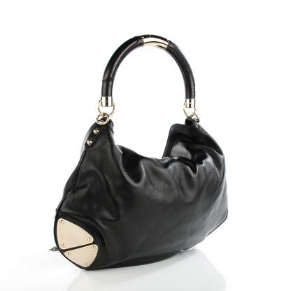 Gucci Calfskin Large Indy Top Handle Hobo Black 3 of 7