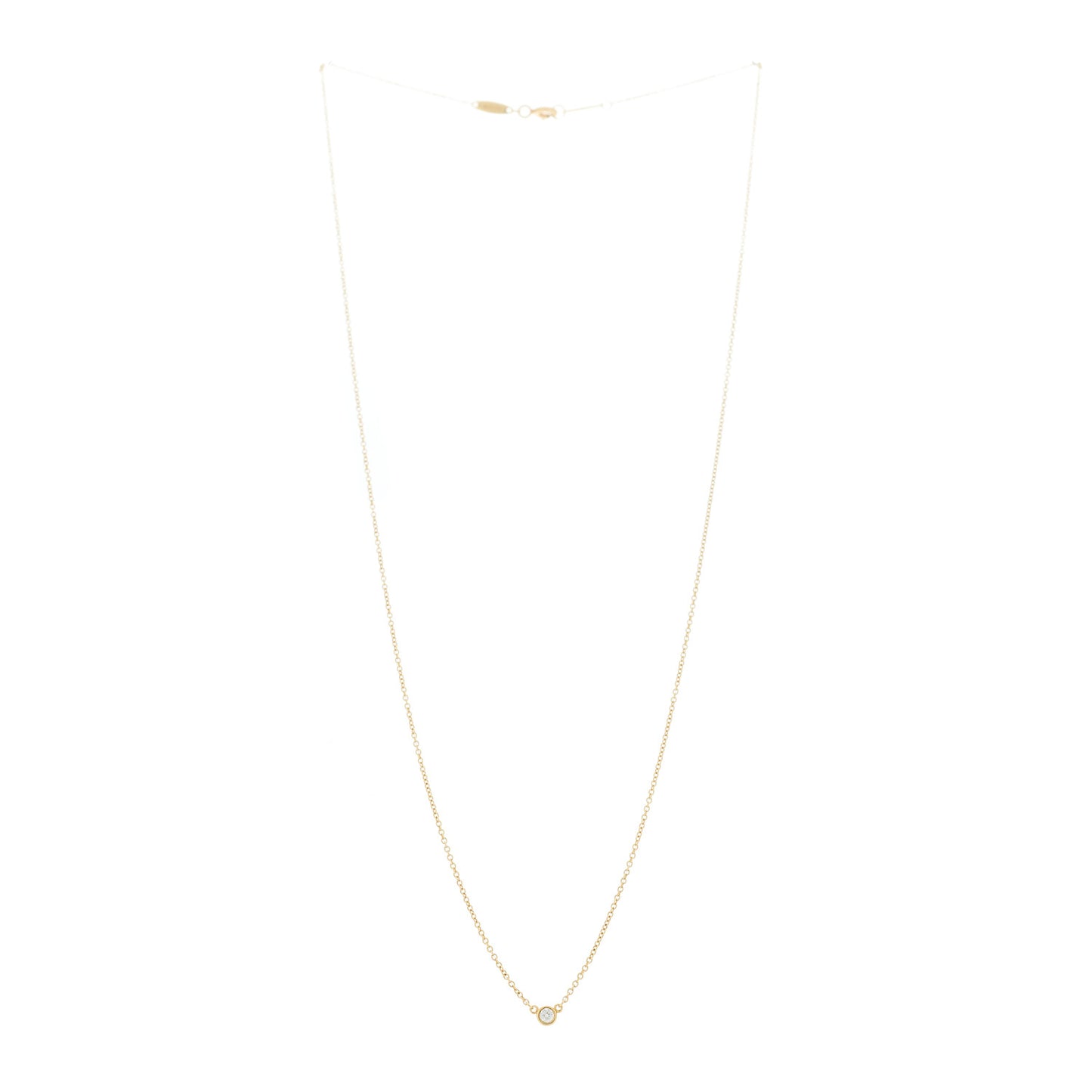 18K Yellow Gold Diamond Elsa Peretti .05ct Diamonds by the Yard Pendant Necklace