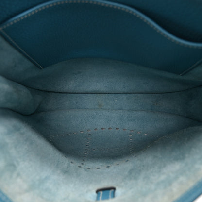 Hermes Taurillon Clemence Evelyne PM Blue Jean 5 of 10
