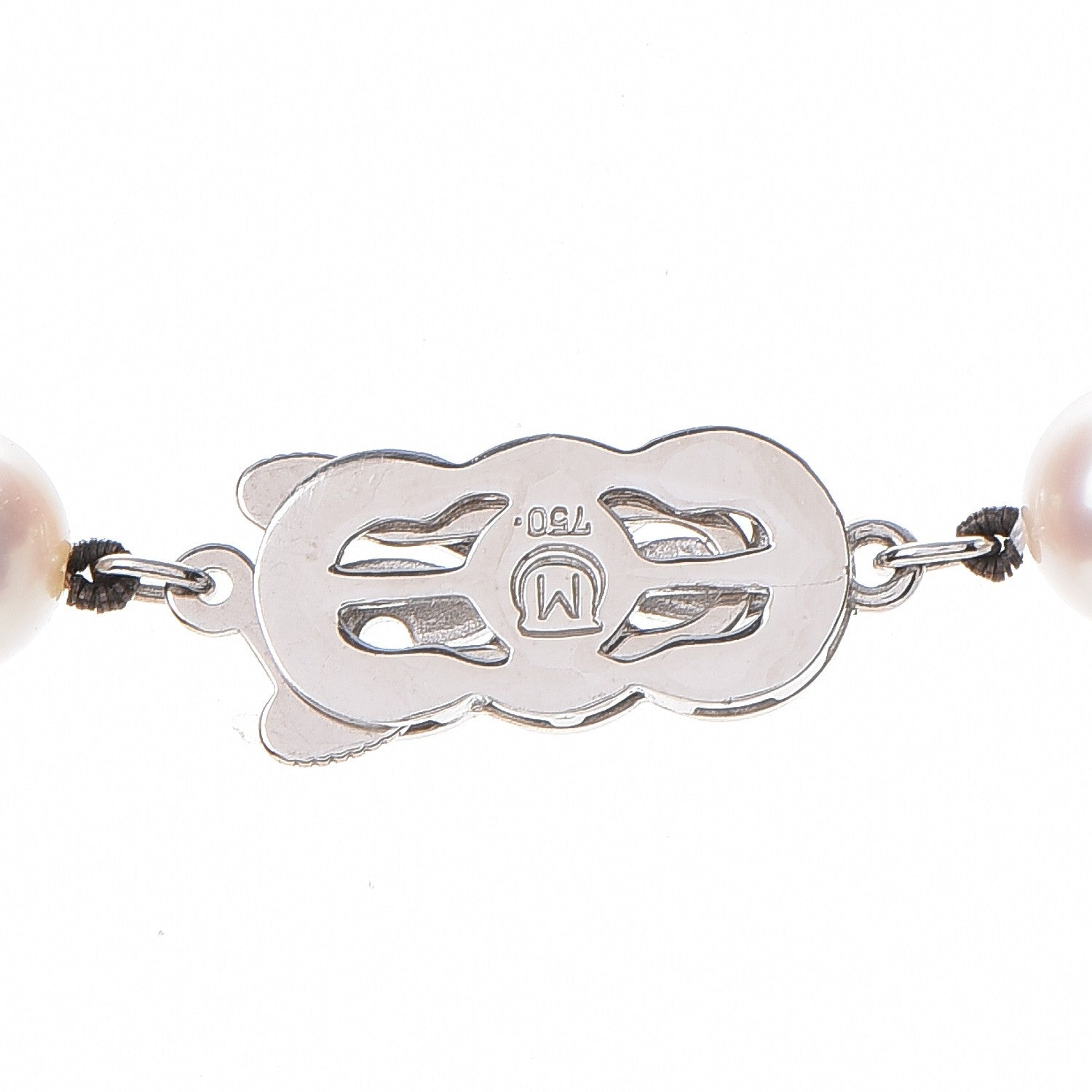 Mikimoto 18K White Gold Akoya 7.5mm 22 Inch Pearl Strand Necklace Earring Set 10 of 13