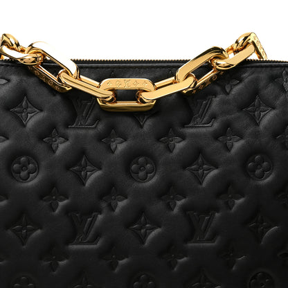 Louis Vuitton Lambskin Embossed Monogram Coussin MM Black 8 of 10