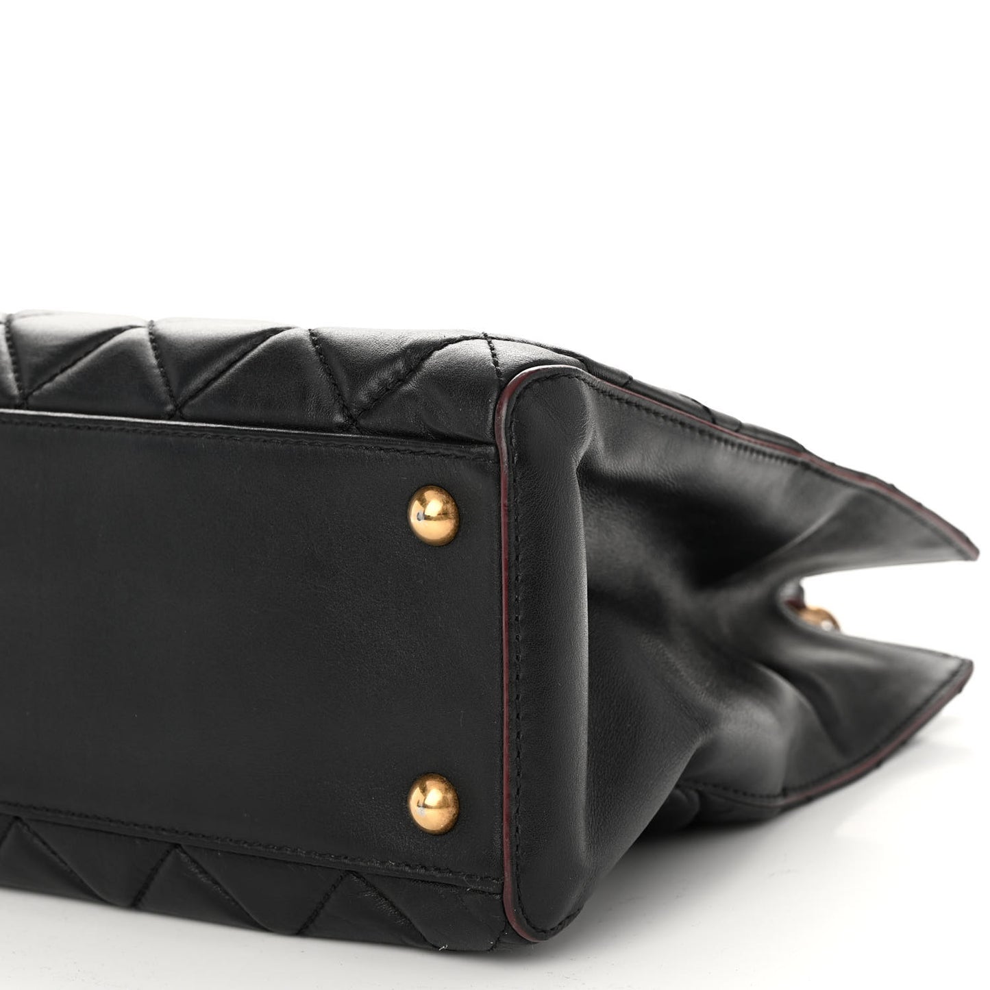 Calfskin Quilted Perfect Edge Tote Black