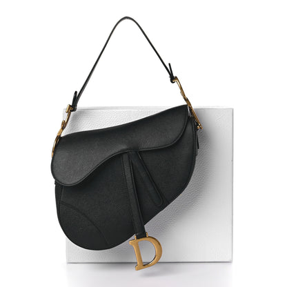 Christian Dior Grained Calfskin Saddle Bag Black 10 of 10