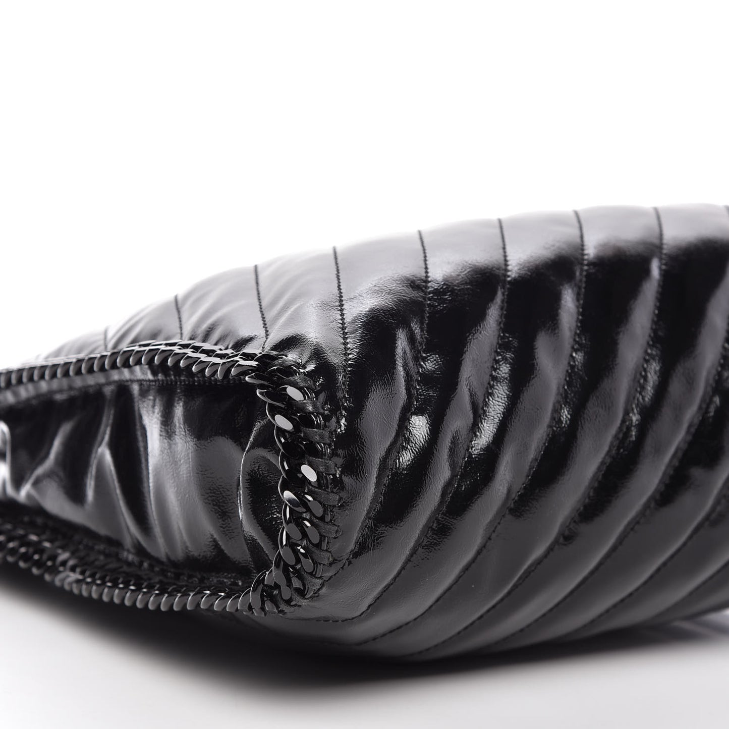 Patent Eco Alter Nappa Quilted Small Falabella Tote Black