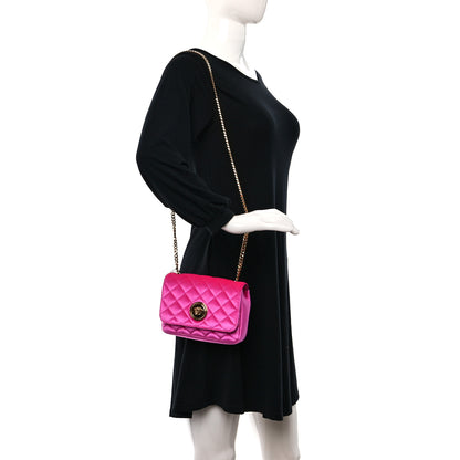 Versace Velvet Quilted Medusa Chain Crossbody Pink 2 of 11