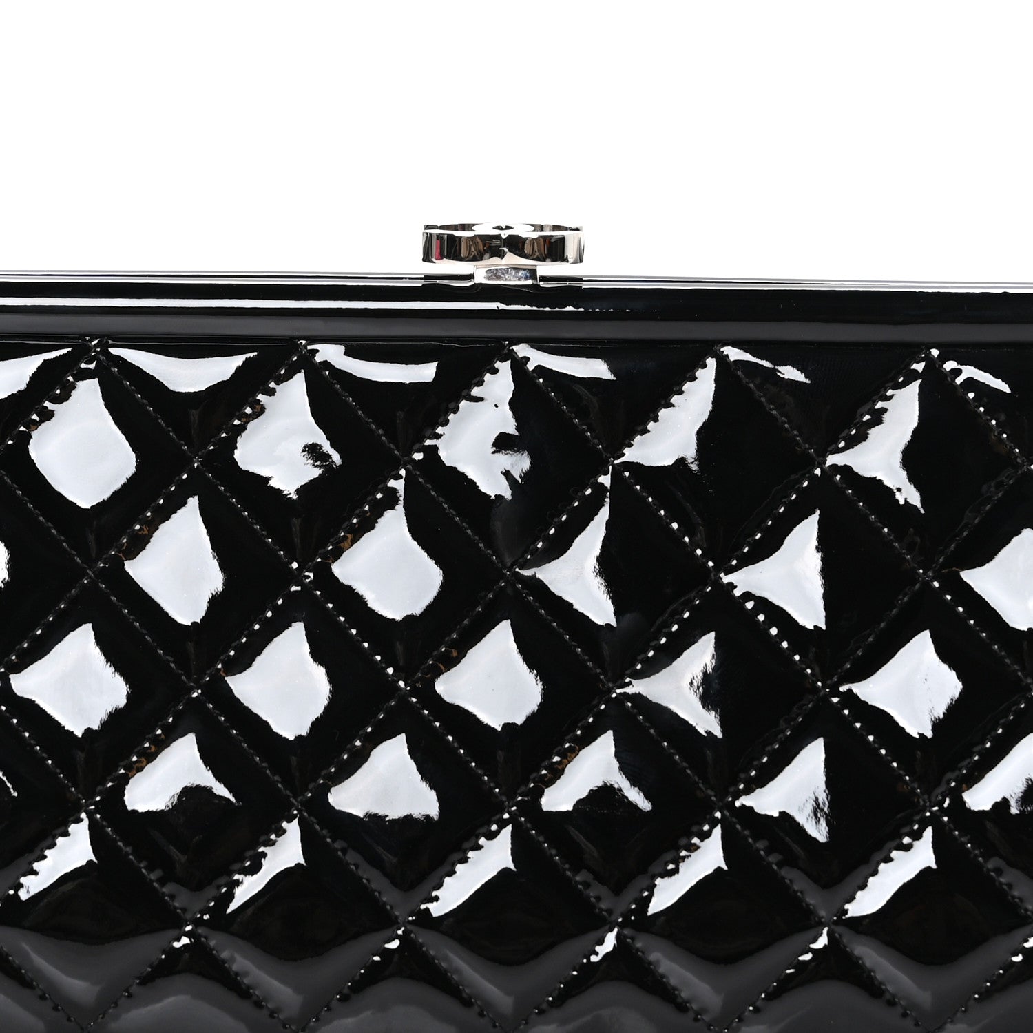 Chanel Patent Quilted Timeless Clutch Black 9 of 11