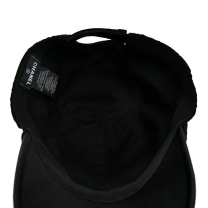 Chanel Silk Pearl CC Cap Hat Black 7 of 10