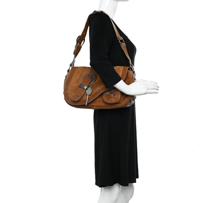 Christian Dior Suede Calfskin Medium Gaucho Double Saddle Brown 2 of 10