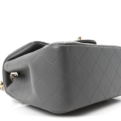 Chanel Lambskin Quilted Mini Square Flap Dark Grey 9 of 10