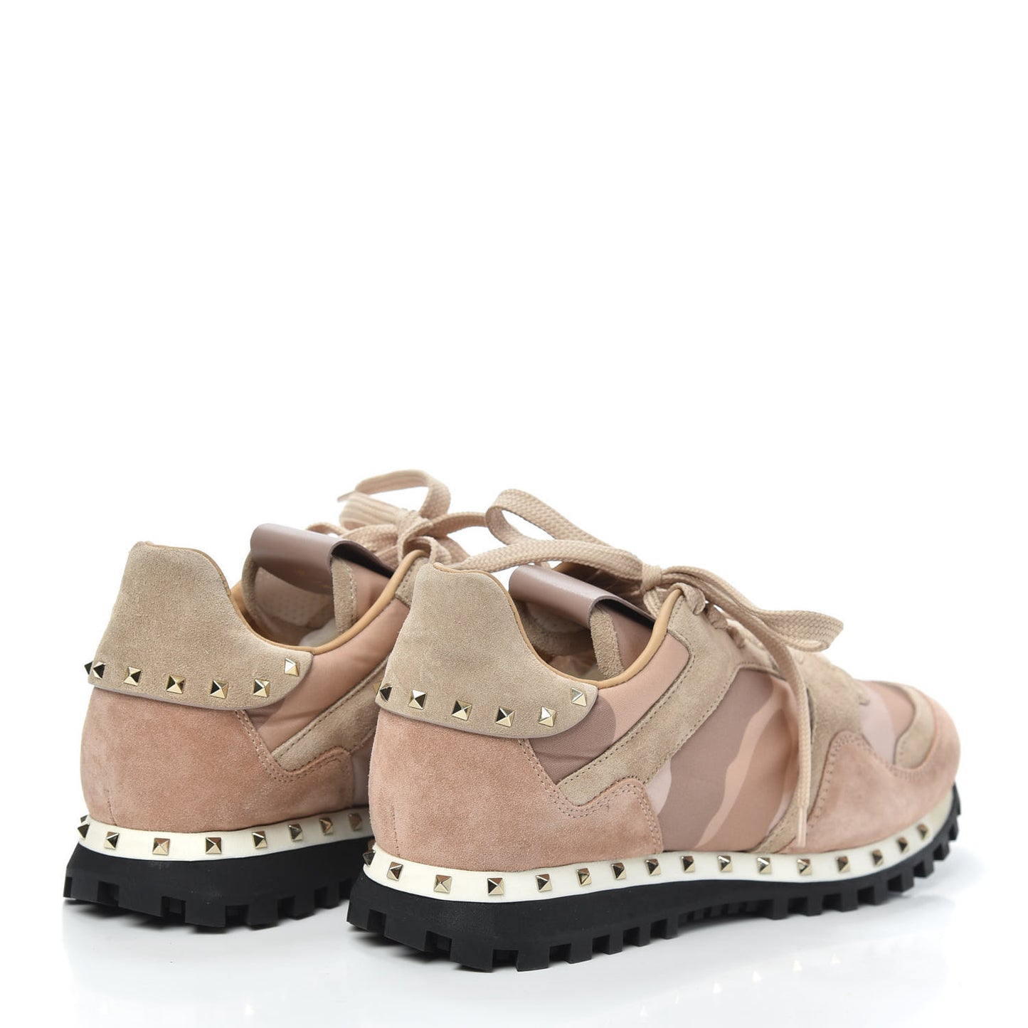 Suede Nylon Camouflage Womens Soul Rockstud Sneakers 38 Multicolor