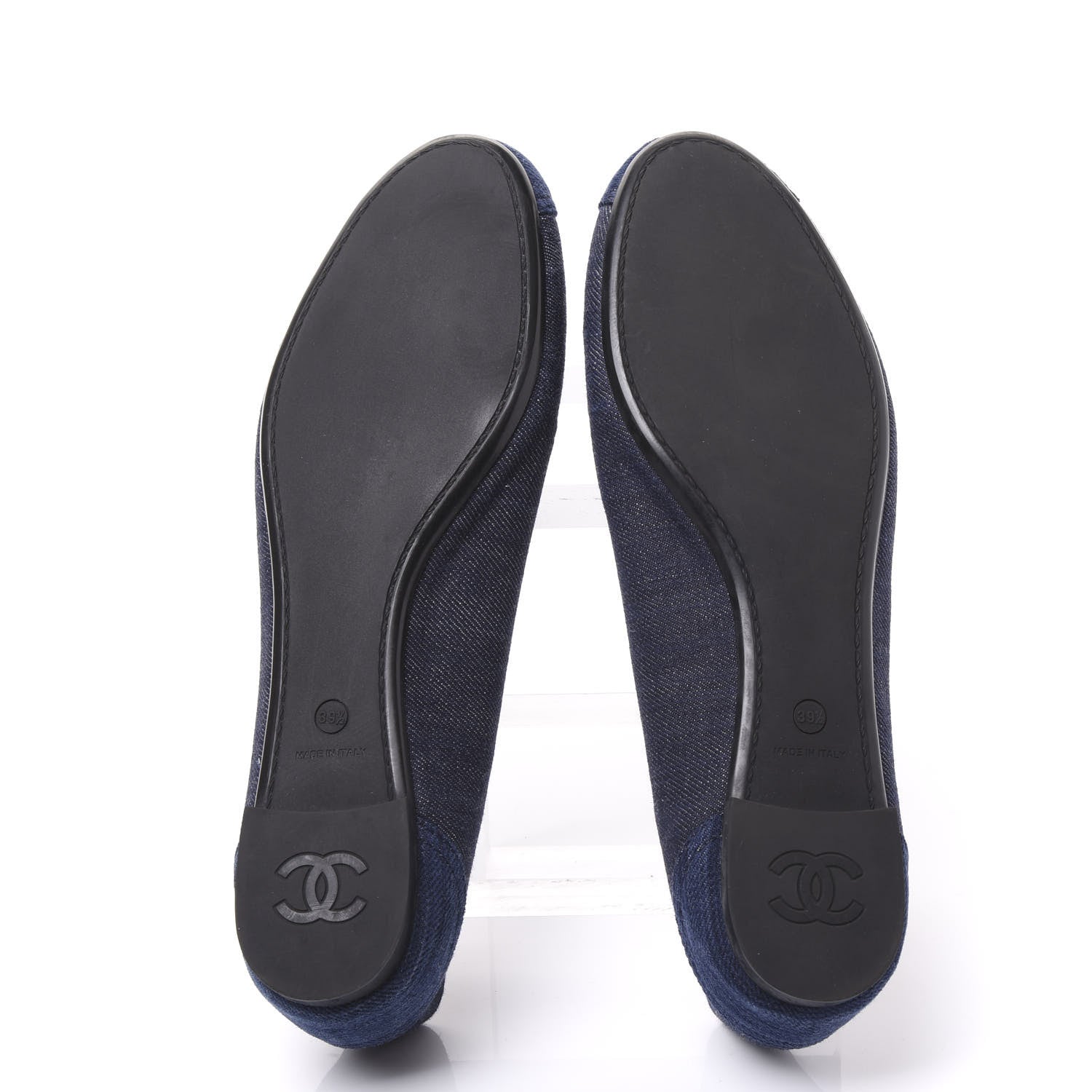 Chanel Denim CC Cap Toe Ballerina Flats 39.5 Blue 5 of 8