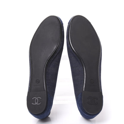 Chanel Denim CC Cap Toe Ballerina Flats 39.5 Blue 5 of 8