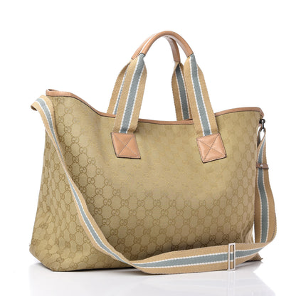 Gucci Monogram Travel Bag Beige Blue 3 of 10