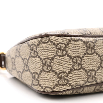 Gucci GG Supreme Monogram Textured Dollar Calfskin Small Ophidia Hobo Beige Ebony New Acero 9 of 11