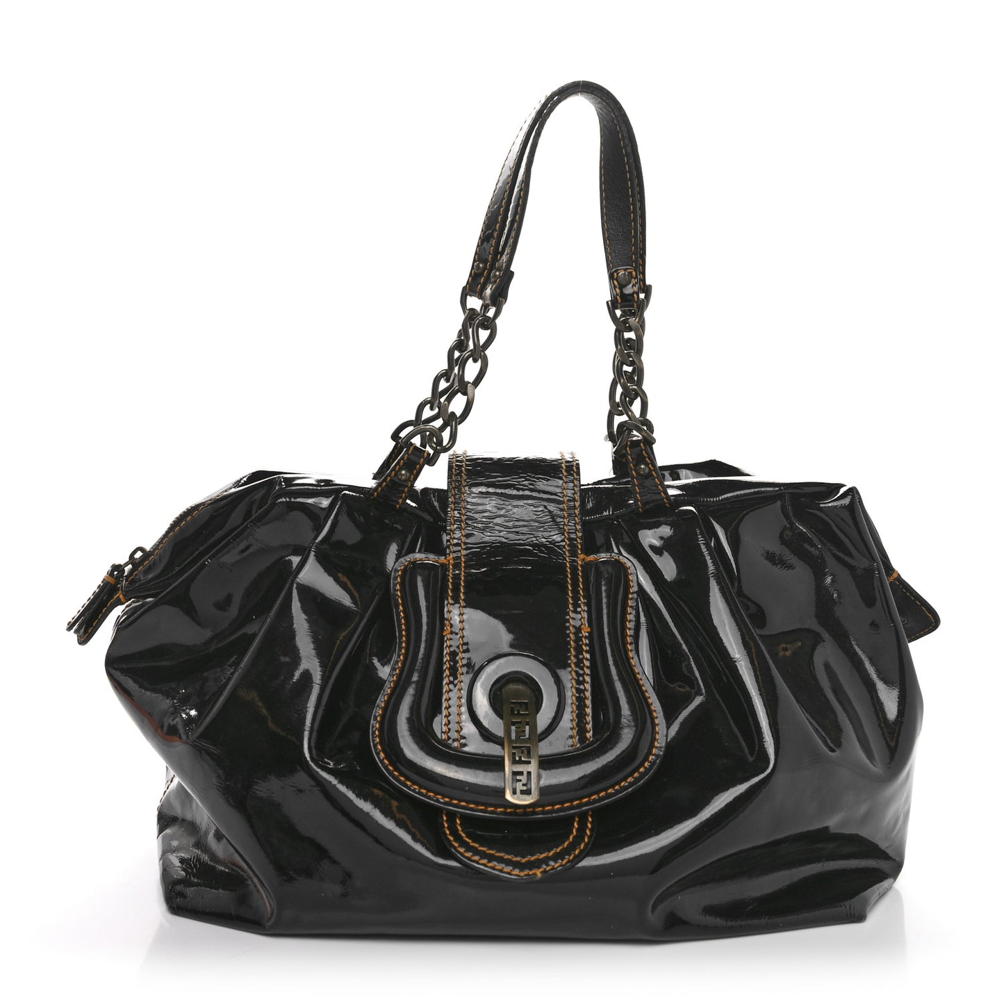 Vernice B Buckle Shoulder Bag Black