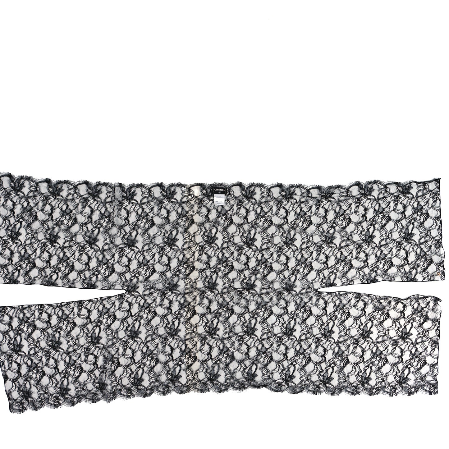 Cotton Lace Shawl Black