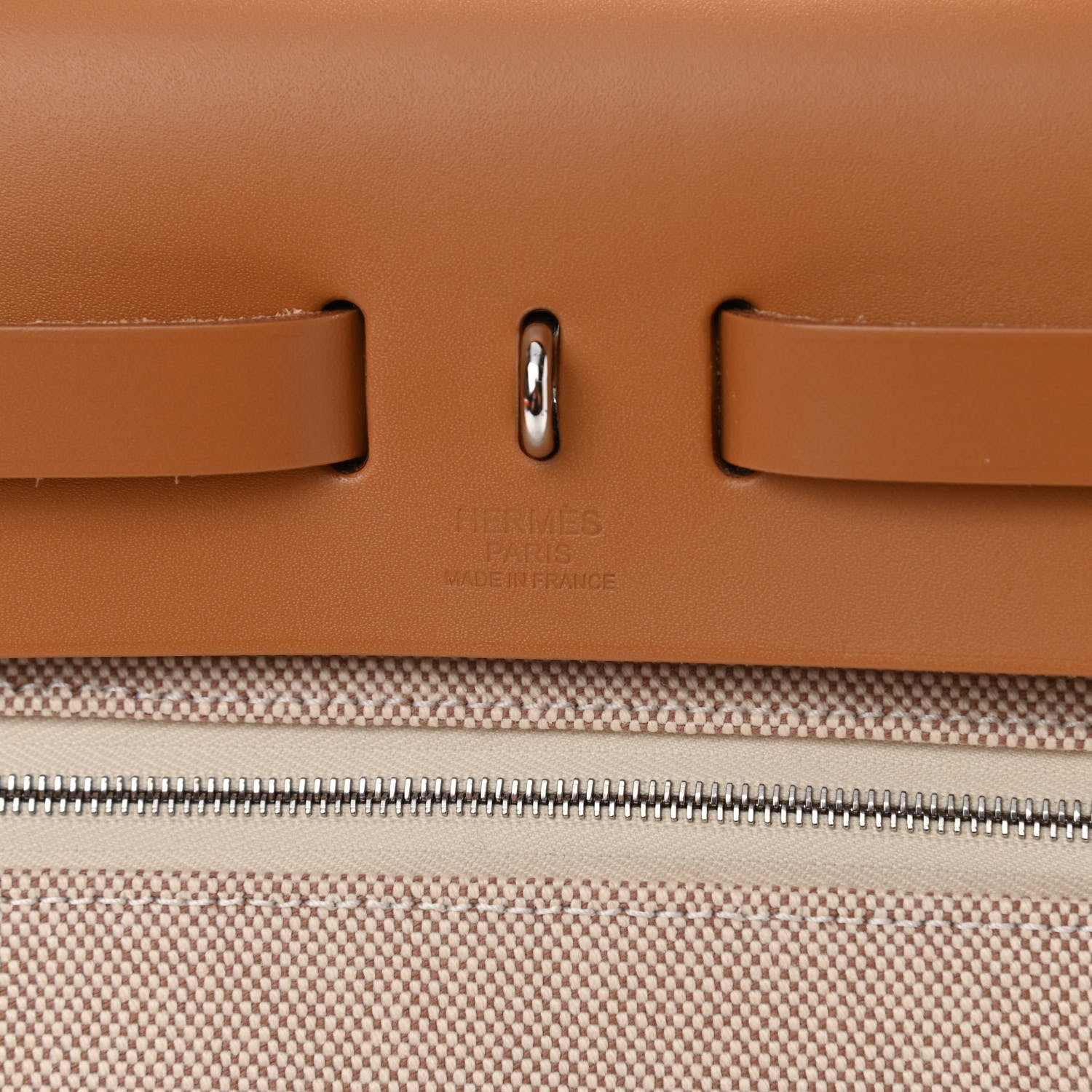 Hermes Vache Hunter Toile H Brides de Gala Herbag Zip Retourne 31 PM Natural 7 of 14