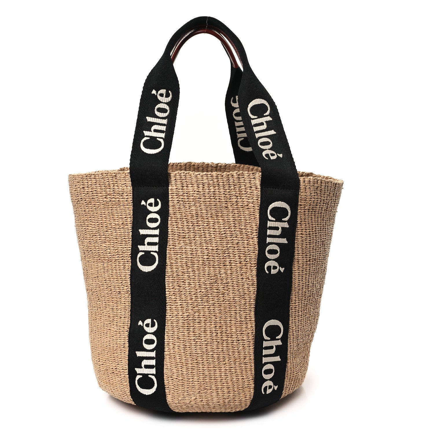 Chloe X MIFUKO Raffia Large Woody Basket Bag Black 1 of 9
