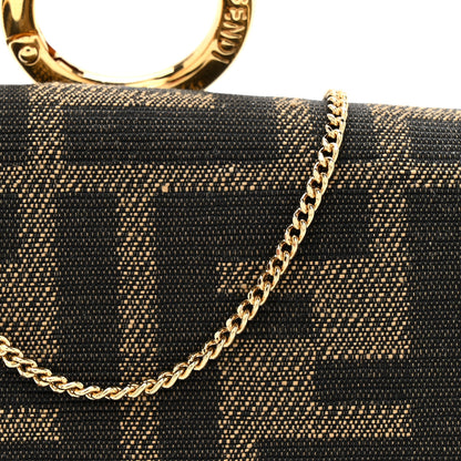 Fendi Fabric Jacquard FF 1974 Nano Baguette Charm Tobacco Moro Black 8 of 10