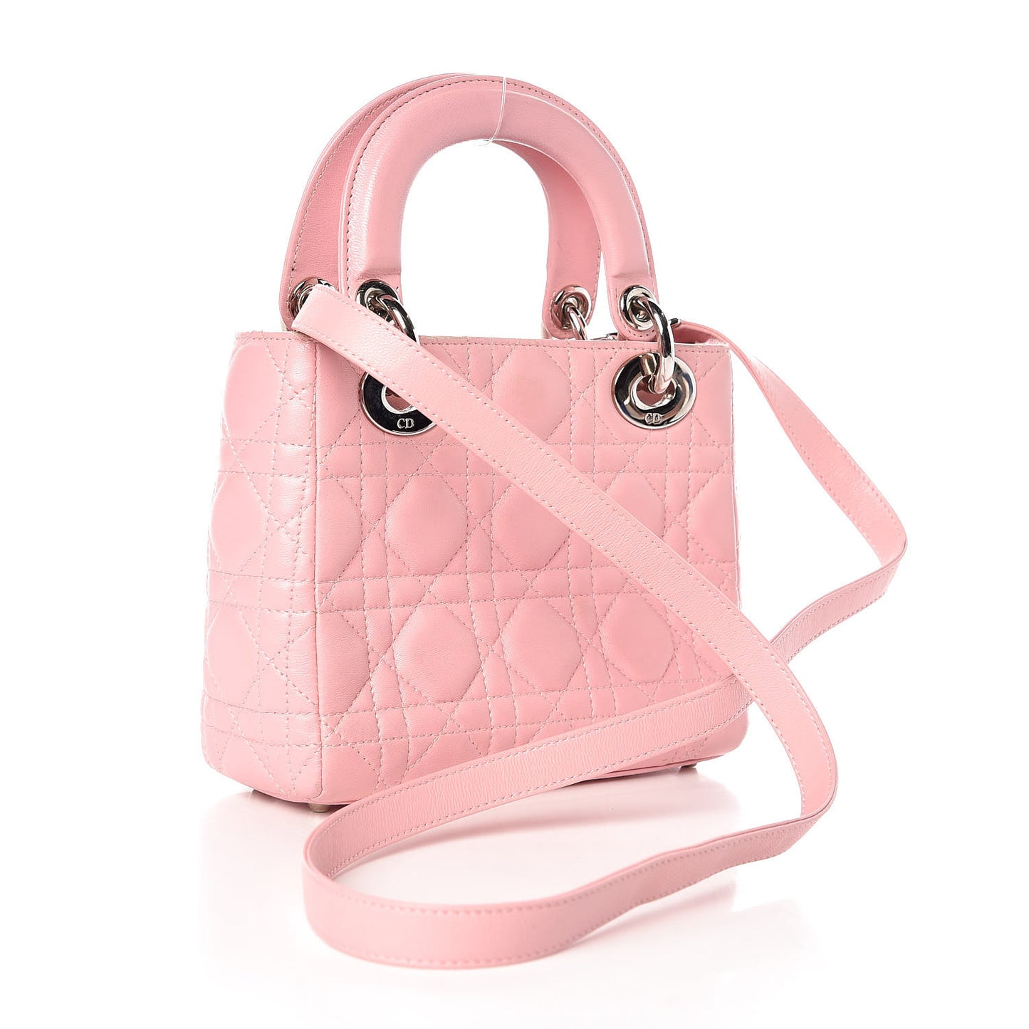 Lambskin Cannage Mini Lady Dior Rose Clair