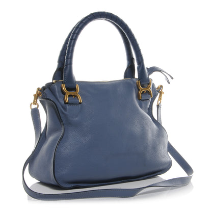 Chloe Calfskin Leather Medium Marcie Satchel Street Blue 3 of 9