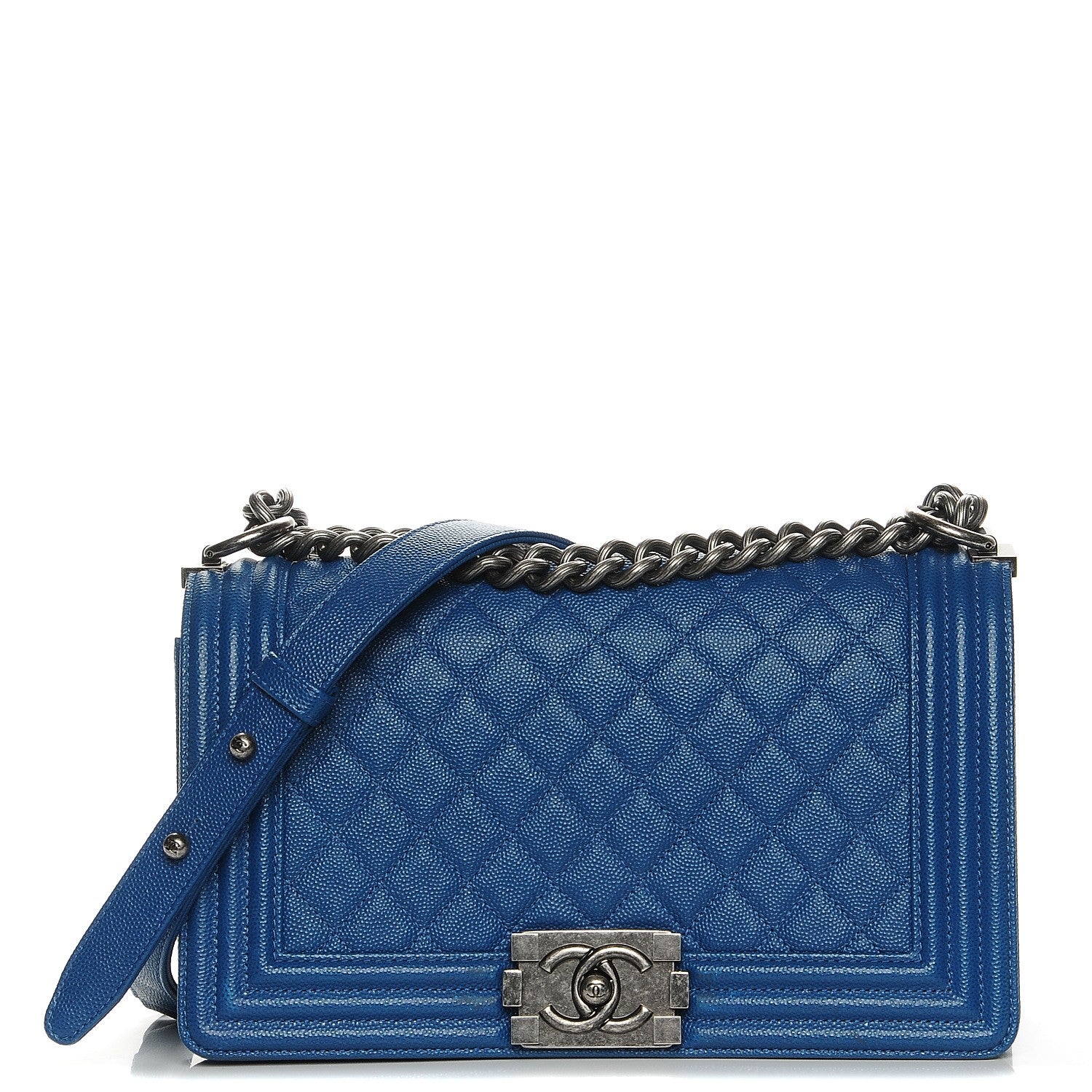 Chanel Caviar Quilted Medium Boy Flap Dark Blue 1 of 7