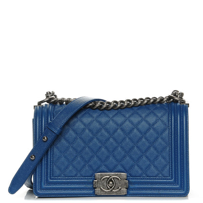 Chanel Caviar Quilted Medium Boy Flap Dark Blue 1 of 7
